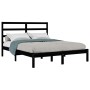 Estructura de cama de madera maciza de pino negra 140x190 cm de vidaXL, Camas y somieres - Ref: Foro24-3104917, Precio: 151,77 €
