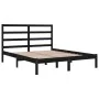 Estructura de cama de madera maciza de pino negra 140x190 cm de vidaXL, Camas y somieres - Ref: Foro24-3104917, Precio: 149,9...