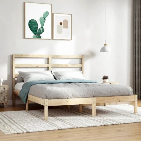Solid pine wood bed frame 120x200 cm by vidaXL, Beds and slatted bases - Ref: Foro24-3104928, Price: 103,42 €, Discount: %