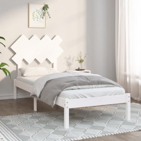 Estructura de cama de madera maciza blanca 90x190 cm