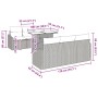 Conjunto de sofá de jardín 7 pcs Gris claro 100 x 55 x 73 cm