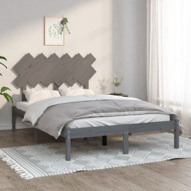 Estructura de cama de madera maciza gris 120x200 cm
