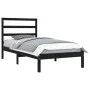 Estructura de cama madera maciza de pino negra 100x200 cm de vidaXL, Camas y somieres - Ref: Foro24-3104927, Precio: 115,11 €...