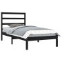 Solid black pine wood bed frame 100x200 cm by vidaXL, Beds and slatted bases - Ref: Foro24-3104927, Price: 116,62 €, Discount: %