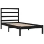 Solid black pine wood bed frame 100x200 cm by vidaXL, Beds and slatted bases - Ref: Foro24-3104927, Price: 115,19 €, Discount: %