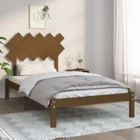Estructura de cama de madera maciza marrón miel 100x200 cm de vidaXL, Camas y somieres - Ref: Foro24-3104861, Precio: 100,03 ...