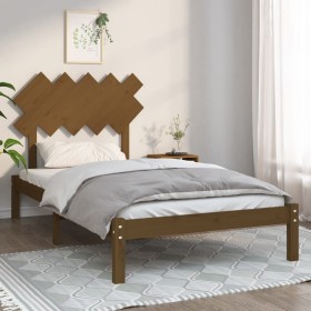 Honey brown solid wood bed frame 100x200 cm by vidaXL, Beds and slatted bases - Ref: Foro24-3104861, Price: 101,36 €, Discoun...
