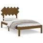 Honey brown solid wood bed frame 100x200 cm by vidaXL, Beds and slatted bases - Ref: Foro24-3104861, Price: 101,36 €, Discoun...