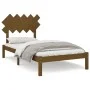 Honey brown solid wood bed frame 100x200 cm by vidaXL, Beds and slatted bases - Ref: Foro24-3104861, Price: 100,03 €, Discoun...