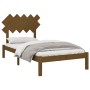 Honey brown solid wood bed frame 100x200 cm by vidaXL, Beds and slatted bases - Ref: Foro24-3104861, Price: 101,36 €, Discoun...