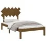 Honey brown solid wood bed frame 100x200 cm by vidaXL, Beds and slatted bases - Ref: Foro24-3104861, Price: 100,03 €, Discoun...