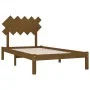 Honey brown solid wood bed frame 100x200 cm by vidaXL, Beds and slatted bases - Ref: Foro24-3104861, Price: 100,03 €, Discoun...