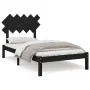 Black solid wood bed frame 100x200 cm by vidaXL, Beds and slatted bases - Ref: Foro24-3104862, Price: 117,87 €, Discount: %
