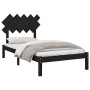 Estructura de cama de madera maciza negro 100x200 cm de vidaXL, Camas y somieres - Ref: Foro24-3104862, Precio: 119,33 €, Des...