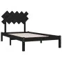 Black solid wood bed frame 100x200 cm by vidaXL, Beds and slatted bases - Ref: Foro24-3104862, Price: 117,87 €, Discount: %