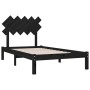 Estructura de cama de madera maciza negro 100x200 cm de vidaXL, Camas y somieres - Ref: Foro24-3104862, Precio: 119,33 €, Des...