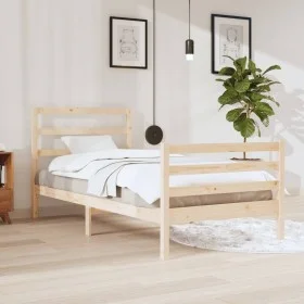 Estructura de cama madera maciza de pino 90x200 cm de vidaXL, Camas y somieres - Ref: Foro24-3104991, Precio: 85,81 €, Descue...