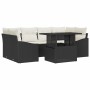 Conjunto de sofá de jardín 7 pcs Negro y crema 100 x 55 x 73 cm