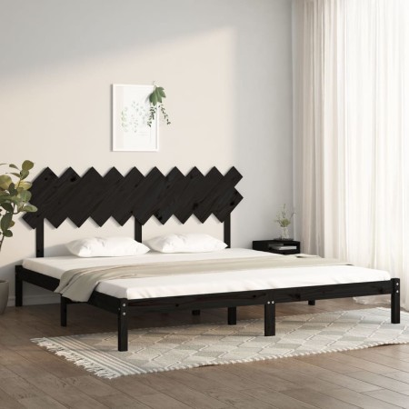 Estructura de cama de madera maciza de pino negra 200x200 cm de vidaXL, Camas y somieres - Ref: Foro24-3104892, Precio: 163,2...