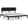 Estructura de cama de madera maciza de pino negra 200x200 cm de vidaXL, Camas y somieres - Ref: Foro24-3104892, Precio: 163,2...