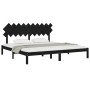 Estructura de cama de madera maciza de pino negra 200x200 cm de vidaXL, Camas y somieres - Ref: Foro24-3104892, Precio: 163,2...