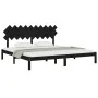 Solid black pine wood bed frame 200x200 cm by vidaXL, Beds and slatted bases - Ref: Foro24-3104892, Price: 161,32 €, Discount: %