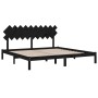 Estructura de cama de madera maciza de pino negra 200x200 cm de vidaXL, Camas y somieres - Ref: Foro24-3104892, Precio: 163,2...