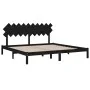 Solid black pine wood bed frame 200x200 cm by vidaXL, Beds and slatted bases - Ref: Foro24-3104892, Price: 161,32 €, Discount: %
