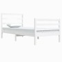 Solid white pine wood bed frame 90x200 cm by vidaXL, Beds and slatted bases - Ref: Foro24-3104992, Price: 92,92 €, Discount: %