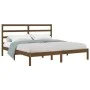Estructura de cama madera maciza de pino marrón miel 200x200 cm de vidaXL, Camas y somieres - Ref: Foro24-3104956, Precio: 15...