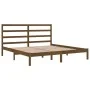 Estructura de cama madera maciza de pino marrón miel 200x200 cm de vidaXL, Camas y somieres - Ref: Foro24-3104956, Precio: 15...