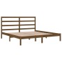 Honigbrauner Bettrahmen aus massivem Kiefernholz, 200 x 200 cm von vidaXL, Betten und Lattenroste - Ref: Foro24-3104956, Prei...