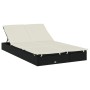 2-Personen-Sonnenliege aus synthetischem Rattan mit schwarzen Kissen von vidaXL, Liegen - Ref: Foro24-319645, Preis: 244,99 €...