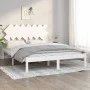 Estructura de cama de madera maciza blanco 150x200 cm de vidaXL, Camas y somieres - Ref: Foro24-3104874, Precio: 125,89 €, De...