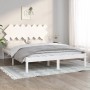 Weißer Massivholzbettrahmen 150x200 cm von vidaXL, Betten und Lattenroste - Ref: Foro24-3104874, Preis: 127,49 €, Rabatt: %