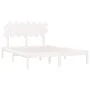 Estructura de cama de madera maciza blanco 150x200 cm de vidaXL, Camas y somieres - Ref: Foro24-3104874, Precio: 125,89 €, De...