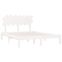 Weißer Massivholzbettrahmen 150x200 cm von vidaXL, Betten und Lattenroste - Ref: Foro24-3104874, Preis: 127,49 €, Rabatt: %