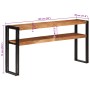 Mesa consola de madera maciza de acacia 150x30x75 cm