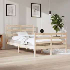 Solid pine wood bed frame 120x200 cm by vidaXL, Beds and slatted bases - Ref: Foro24-3105001, Price: 105,63 €, Discount: %