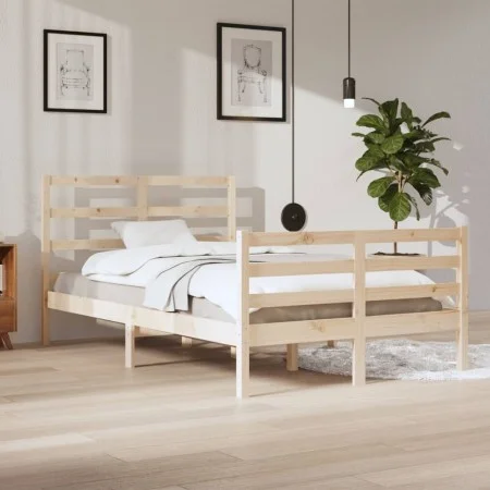 Solid pine wood bed frame 120x200 cm by vidaXL, Beds and slatted bases - Ref: Foro24-3105001, Price: 105,63 €, Discount: %