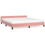 Estructura de cama con cabecero de terciopelo rosa 180x200 cm de vidaXL, Camas y somieres - Ref: Foro24-347590, Precio: 110,8...