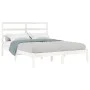 White solid pine wood bed frame 140x200 cm by vidaXL, Beds and slatted bases - Ref: Foro24-3104934, Price: 113,34 €, Discount: %