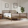 Honey brown solid pine wood bed frame 200x200 cm by vidaXL, Beds and slatted bases - Ref: Foro24-3105029, Price: 161,67 €, Di...
