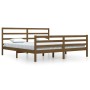 Honey brown solid pine wood bed frame 200x200 cm by vidaXL, Beds and slatted bases - Ref: Foro24-3105029, Price: 163,83 €, Di...