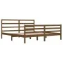 Honey brown solid pine wood bed frame 200x200 cm by vidaXL, Beds and slatted bases - Ref: Foro24-3105029, Price: 161,67 €, Di...