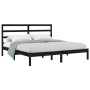 Estructura de cama de madera maciza de pino negra 200x200 cm de vidaXL, Camas y somieres - Ref: Foro24-3104957, Precio: 151,5...