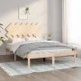 Small double bed frame solid wood 135x190 cm by vidaXL, Beds and slatted bases - Ref: Foro24-3104843, Price: 130,70 €, Discou...