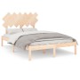 Estructura cama doble pequeña madera maciza 135x190 cm