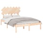 Estructura cama doble pequeña madera maciza 135x190 cm