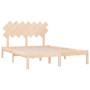 Estructura cama doble pequeña madera maciza 135x190 cm